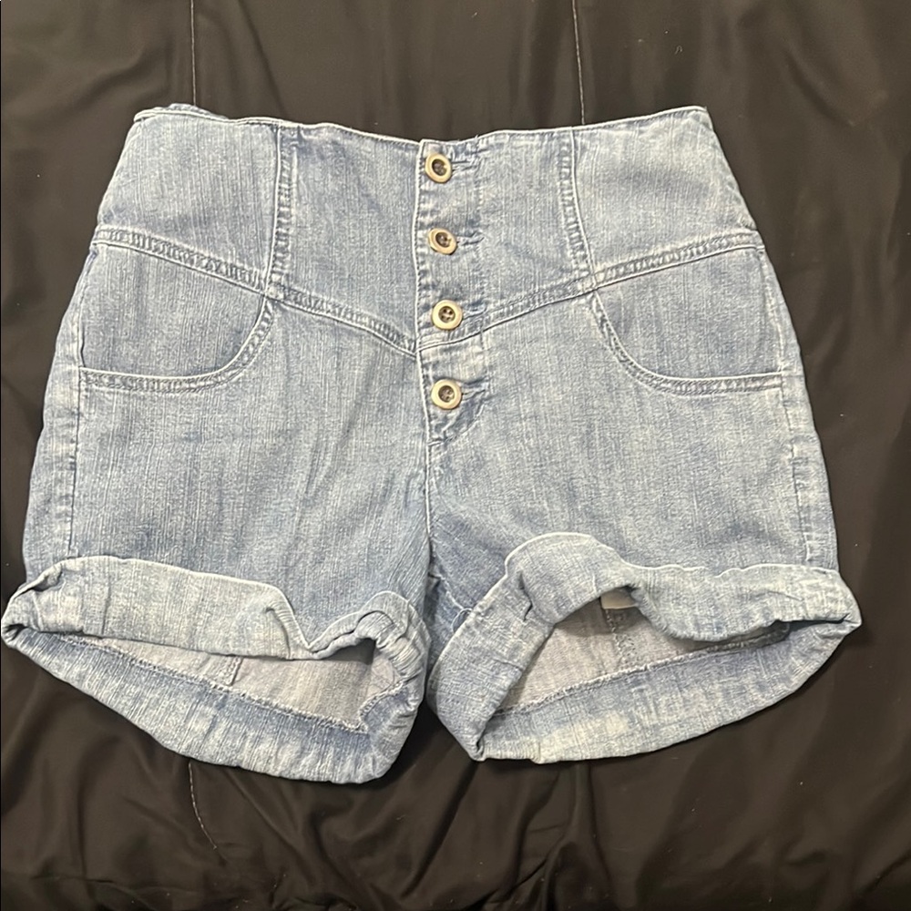 American Rag Blue Jean Shorts High-Waisted Nautical Style